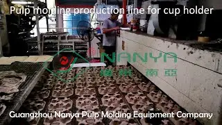 Pulp molded fiber recycle paper coffee cup tray holder tray rotary production line