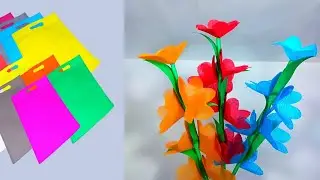 Amazing stick flower Made from Shopping Bag | Crafty Sumi