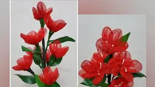 Simple organdy cloth flower | flower making tutorial | mashhoora's artistry