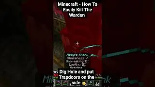 Minecraft - Easy Way To Kill The Warden #minecraft #minecraftshorts #minecraftwarden #gaming #viral