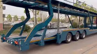 Multifunctional 3-axle car carrier semi-trailer,  transporting 8 cars/40-foot containers