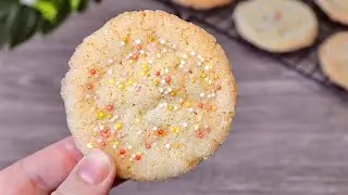 Easy No Chill 3 Ingredient Cookies. Eggless Crunchy Sugar Cookies. Easy Baking