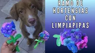 Cómo hacer un Ramo de Hortensias con limpiapipas