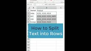 Split Column Text to Rows | Power Query  #shorts