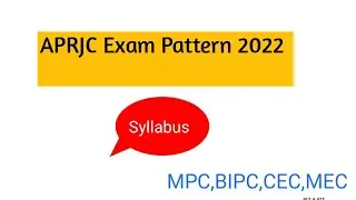APRJC Exam pattern 2022 || APRJC Syllabus 2022 || APRJC Hallticket download || APRJC Exam date