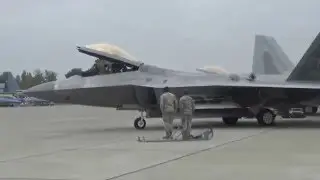 F-22 Raptor encendido motor (start up) en Fidae 2016 International Airshow, Santiago ,Chile Parte I