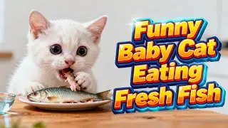 Funny Baby Cat Eating Fresh Fish | Cute Kitten Tries Fish for the First Time
