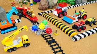DIY Mini Truck Builds Brick & Metal Railing Bridge | Fun Construction Science Project