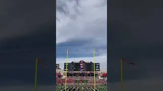 Officially the most perfectly timed National Anthem Flyover in College History
