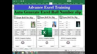 auto generate excel roll number slip  in Excel Hindi