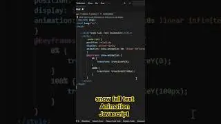 Snow fall text animation Javascript 