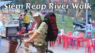 Evening River Walk in Siem Reap Cambodia (4k 60fps)