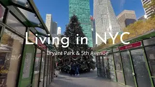 Bryant Park Winter Village | walking 5th Avenue, Columbus Circle holiday lights