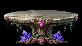 Elven Fantasy Stone Table | Enchanted Altar & Crystal Platform | Magic Stream Decor