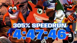 Crash Bandicoot Trilogy 305% Speedrun (PS1)  - 4:47:46