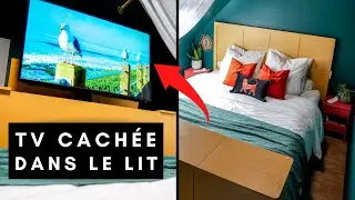 Aménager Chambre à Coucher: Dressing sous pente et télé dans le pied du Lit