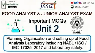 FSSAI FAE & JAE - Important MCQs | Unit 2 -  NABL and Laboratory Safety MCQs