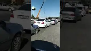 Jizzax avtostansiyasidagi krugda aylanish paytida kamaz ag'anabdi