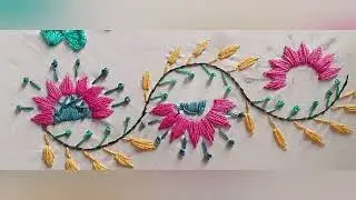 GORGEOUS BORDER HAND EMBROIDERY DESIGN/SIMPLE AND BEAUTIFUL EMBROIDERY DESIGN 