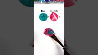 Teal + Hot Pink = ? #colormixing #paintmixing