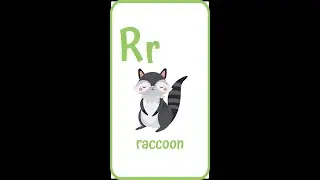 Learn alphabet Letter R for Raccoon