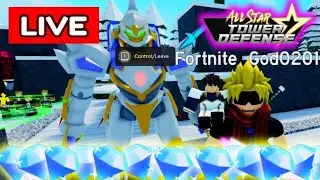 🔴Infinite Mode Roblox All Star Tower Defense Live #8 | Level up Grind and Support