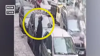 Close Call: Man Evades Falling Concrete at Last Second #Shorts