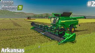 Mega Field Long Grain Rice Harvesting 🌾 | Arkansas Farm | FS 25 | #2