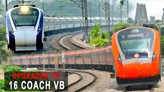 Orange Vs White 16 Coach #vandebharatexpress #trainvideos #trains #railgadi #trainvideo