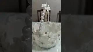 Wedding Flower Basket#pearl flower basket handmade