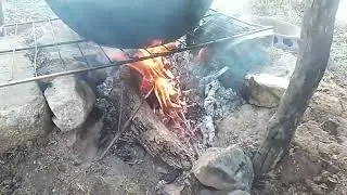 Thanksgiving Pumpkin Curry Cooked Over Old-Fashioned Fire Stove (End Result- Tasty!!)