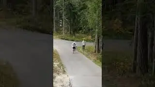 SKI SPRINT ON ASPHALT! ⛷️🛣️ #ExtremeTraining #shorts