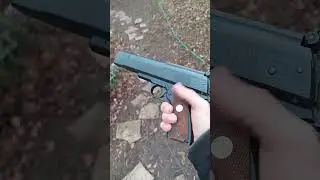 Gong at 35 yards with air pistol (HW45) #plinking #shooting #targets #nature #shorts #airgun