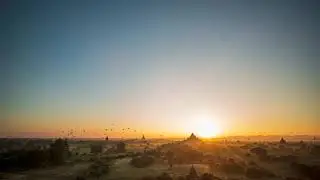 Sunrise timelapse at the Temples in Bagan, Myanmar