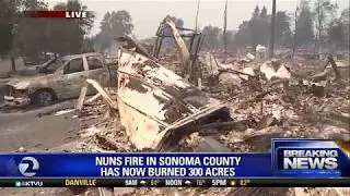 Neighborhood destroyed by fire in Santa Rosa