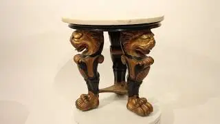 Antique Regency Revival Marble Top Occasional Table