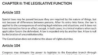 Constitution of Peru (Article 103 - Article 109)