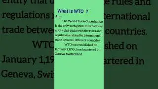 what is WTO #worldtradeorganisation #educationknowledge