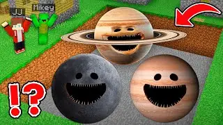 JJ and Mikey Found GRAVE WOKEN MOON &  JUPITER  and SATURN in Minecraft ?!