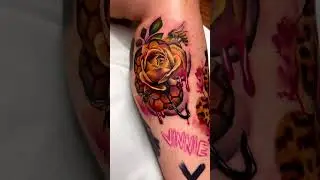 🐝 Candyman Spooky Rose Tattoo By Sammiejonestattoo #tattuba #shorts #tattooartist #bee #rose #ink