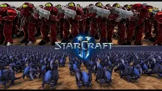 10,000 Terran Marines vs 1 MILLION ZERGLINGS - Starcraft Fight - UEBS 2