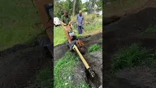 Digging a trench in preparation for underground electrical. #HandsomeOrHandy #811 #Electrical