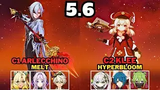 [Spiral Abyss 5.6] C1 Arlecchino Melt & C2 Klee Hyperbloom | Genshin Impact