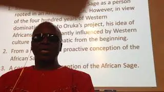 Dr Reginald Oduor. Reviving African Sage Philosophy - Continuities and Discontinuities