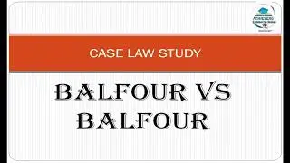 BALFOUR Vs BALFOUR CASE LAW || CASE LAW || CONTRACT CASE LAW