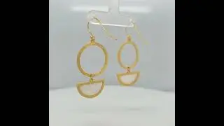 ASHA Jewelry - 18K Gold Plated Sterling Silver Shape on Shape Earrings MOP