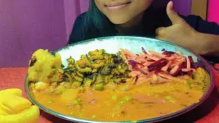 EATING ALOO DAL,RICE,ALOO BHARTA,KARELA FRY,SALAD, MUKBANG CHALLENGE😋👍@susmitanuniaofficial6153