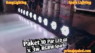 Paket 10 Par LED 60 x 3w RGBW Spark