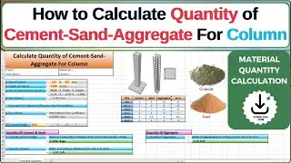 👷 How to Calculate Cement Sand & Aggregate in Column | Material Quantity Calculation
