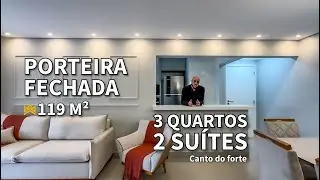 Apartamento Vista Mar 3 Quartos Mobiliado à Venda em Canto do Forte, Praia Grande - SP